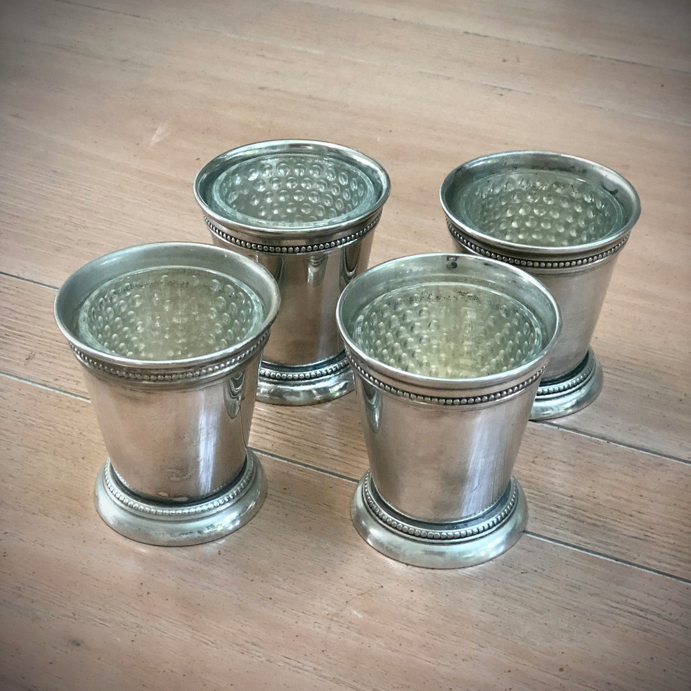 Set of 4 Vintage Silver Votive Candle Holders with Glass Inserts - Picture 2 of 7